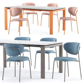 Cozy chair dorian table connubia calligaris